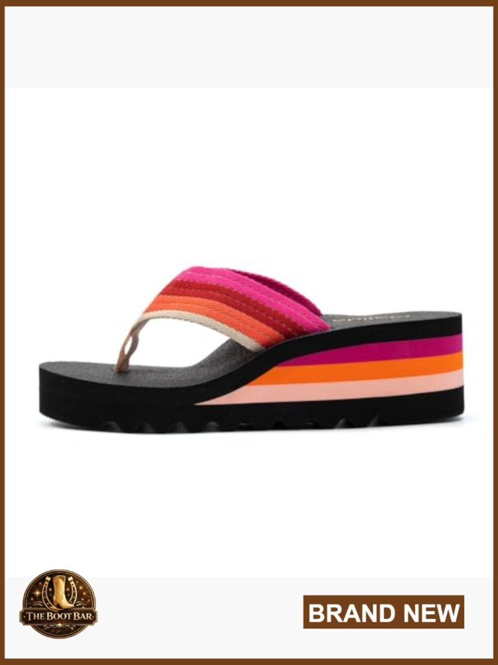 Women's Platform Flip Flops with Arch Support Wedge Sandals - Picture 2 of 4